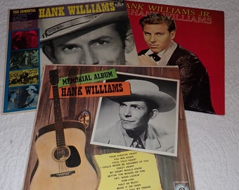 Hank Williams 33 RPM Vinyl Record Albums Lot of Three