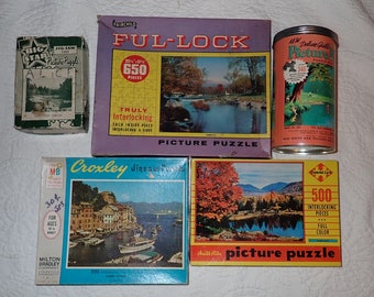 Five Old Jigsaw Puzzles