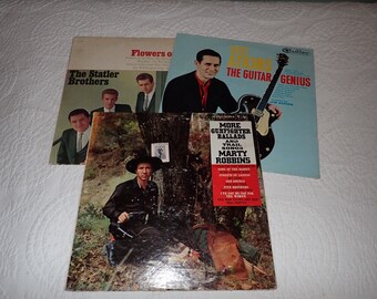 Country Music Vinyl Album Bundle Of Three
