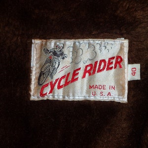 Brown Leather Biker Jacket By Cycle Rider Men's Small
