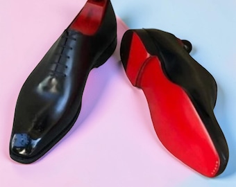 Christian Louboutin Greggory Schwarzes Kalbsleder Oxford Schuhe