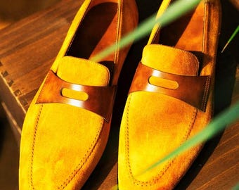 Wildleder Orange Anzug Schuhe für Männer