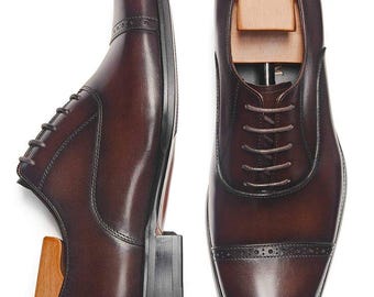 Herren Oxford Formelle bequeme Anzugschuhe aus echtem Leder