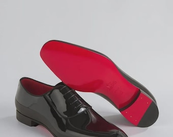Christian louboutin Men's Black Patent Calf Leather Red Sole Oxfords