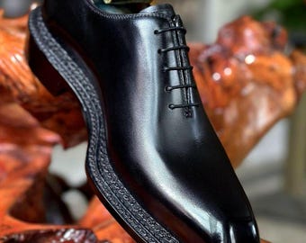 Handgefertigte Leder Oxford Schuhe für Männer