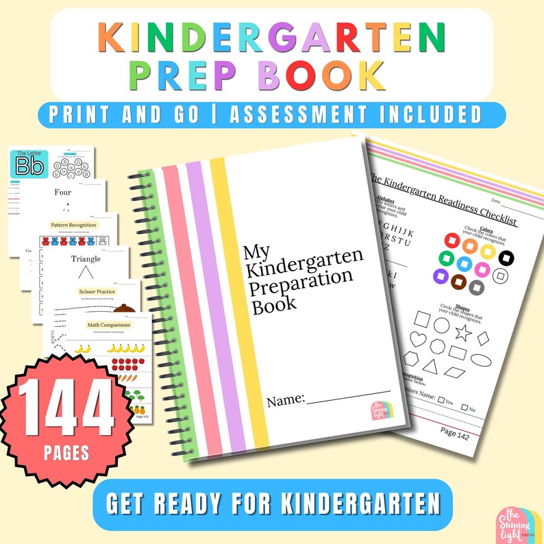 Kindergarten Readiness Assessment Workbook, Summer Kindergarten Prep ...