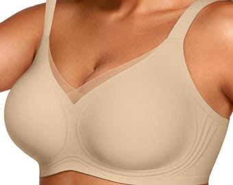 Womens Wireless Jelly Bras V Mesh Comfortable Bralette Supportive Tshirt Bra No Underwire Seamless Push Up Everyday Bras