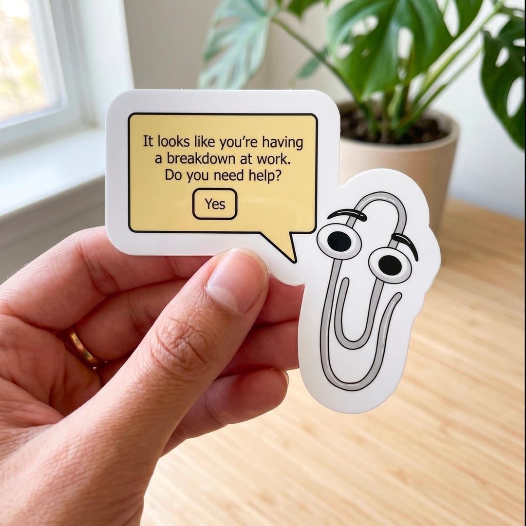 Clippy Meme Sticker: Retro Computer Humor Vinyl Laptop Decal - Etsy