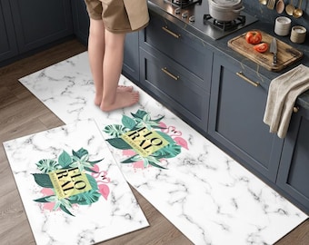 Ensemble de tapis de cuisine antidérapants pour salle de bain, tapis de sol absorbant lavable, long tapis doux
