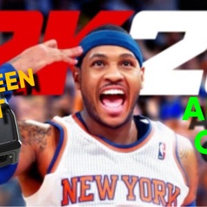 May include: Image features a basketball player in a New York Knicks jersey with the text "2K26" and "ALWAYS GREEN". A black device with the text "AUTO GREEN SCRIPT" is in the foreground.
