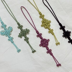 Handmade Korea Traditional Knot Key Charm -  Maedeup Keychain, Five Elements Colors (Ogan-saek), Good Luck Gift, Boho Ethnic Accessories