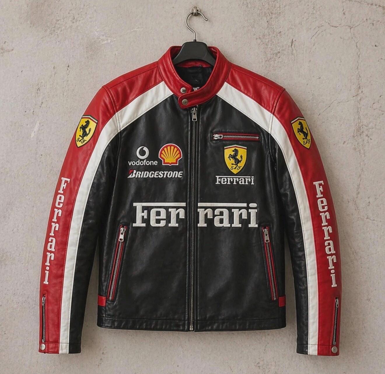 フェラーリ レザー ジャケット 赤 Ferrari jacket leather - Etsy 日本