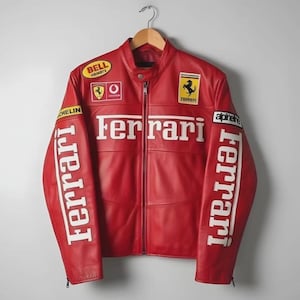 Ferrari Red Leather Jacket - Etsy