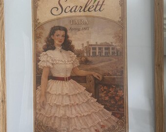 Lámina de Scarlett O’Hara / Cuadro de Lo que el viento se llevó / Decoración vintage de la plantación Tara / Cuadro enmarcado de estilo sureño / Hogar romántico clásico