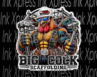 Big C*ck Scaffolding hardhat sticker