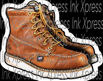 Funny rigger boots hardhat sticker