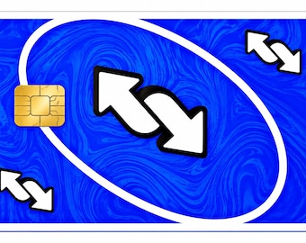 Blue Uno reverse credit cards skin (small chip)