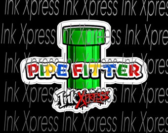 Mario pipe fitter sticker