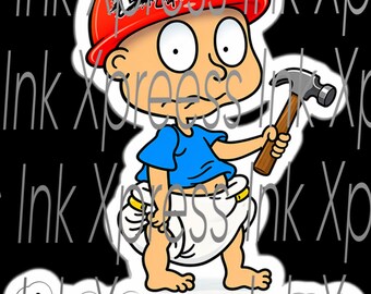 Funny Tommy apprentice hardhat sticker