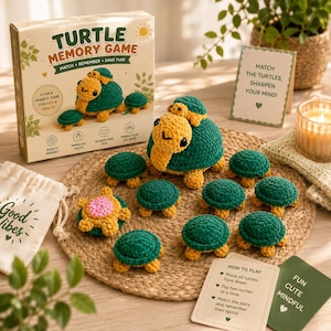 Crochet Turtle Memory Game Pattern (PDF), Montessori Toddler Toy