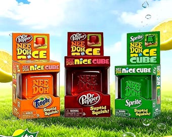 Nee Doh Nice Cube Squishy Fidget Toy, Dr Pepper Soda Edition, Stress Relief Sensory