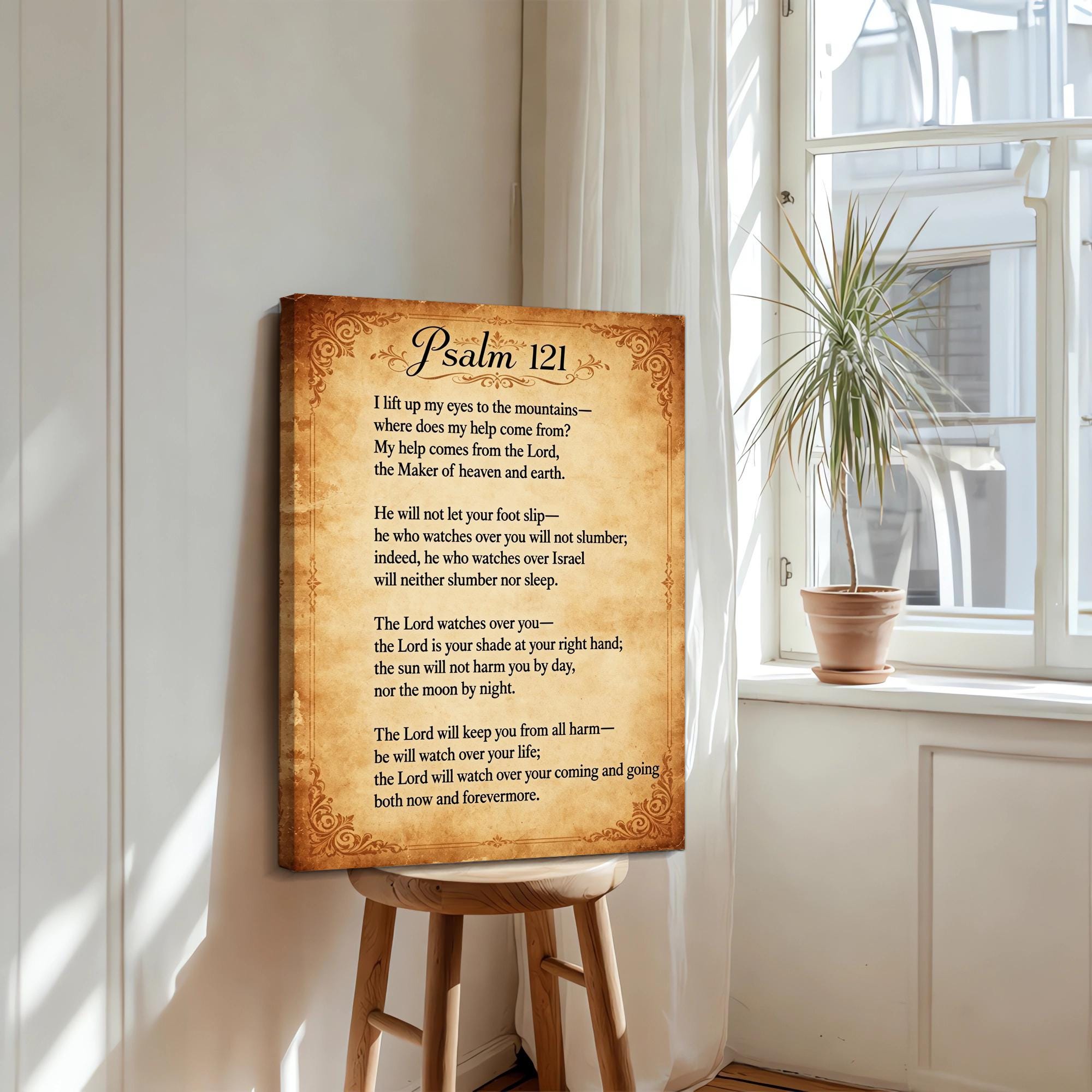 Psalm 121 Wall Art, Bible Verse Poster, Christian Home Decor, Scripture ...