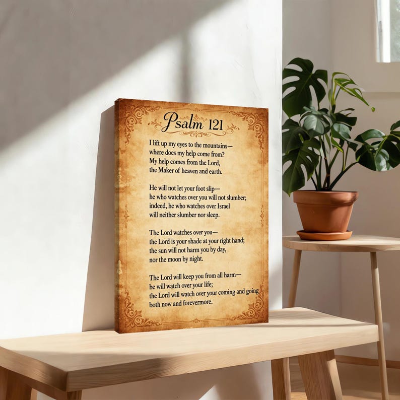 Psalm 121 Wall Art, Bible Verse Poster, Christian Home Decor, Scripture ...