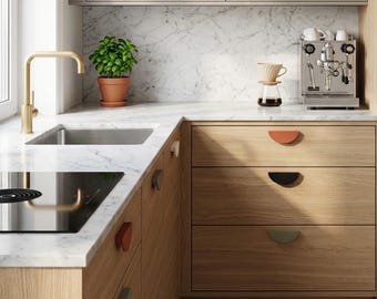 Kastgrepen halve maan, moderne geometrische ladehandgrepen, hardware van aluminiumlegering