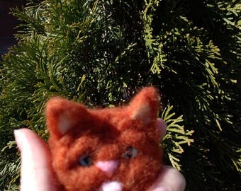 Needle Felted Ginger Cat Magnet