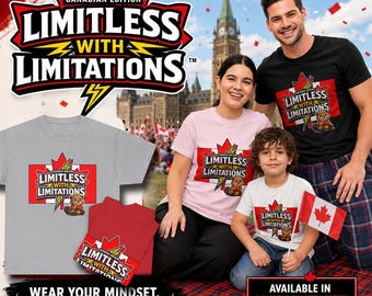 Canadian Edition Limitless With Limitations™ Beaver T-shirt | bliksembadge, esdoornblad