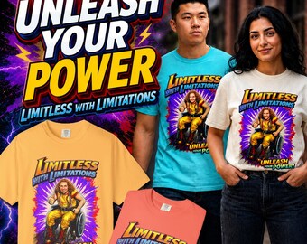 Unleash Your Power (Deluxe Colors) Limitless With Limitations T-Shirt | Motivational And Empowerment Apparel
