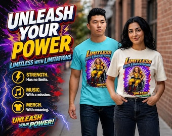 Unleash Your Power (Deluxe Colors) Limitless With Limitations T-shirt | Motiverende en stimulerende kleding