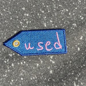 BEGAGNAD Broderad Tygmärke | Rolig Nyhetstygmärke från Second Hand | Weirdcore Stryktillbehör