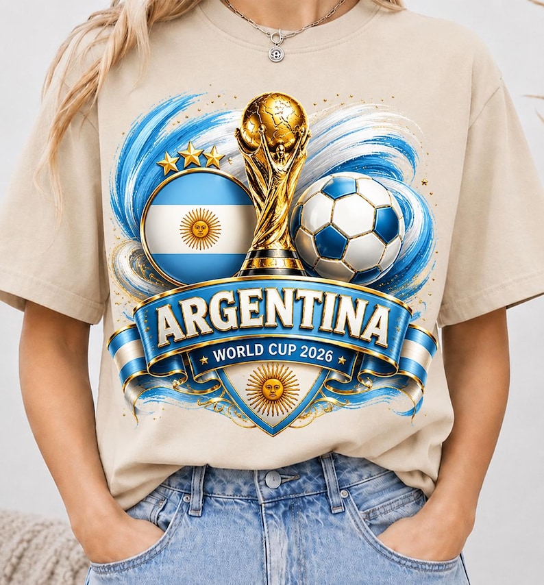 Argentina World Cup 2026 PNG Bundle, Argentina Football Digital Design, Argentine Fan PNG, World 2026 Sublimation, Vamos Argentina image 12