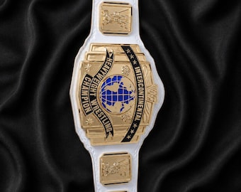 Réplica del cinturón blanco del Campeonato Intercontinental de la WWE – Placas doradas, correa de cuero