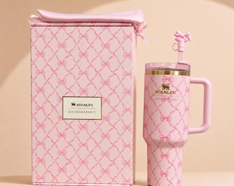 Stanley 40 Oz Tumbler  Coquette Travel Cup with Straw