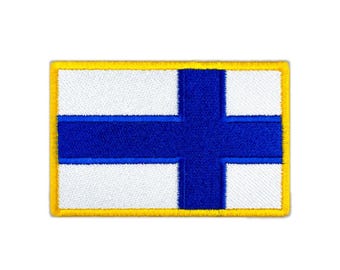Finland Flag Golden Border Embroidered Patch