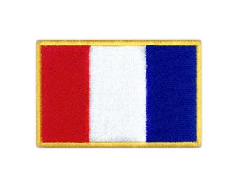 France Flag Golden Border Embroidered Patch