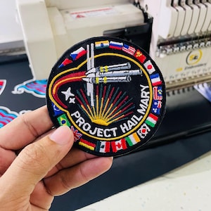 Project Hail Mary Mission Patch Embroidered Iron On Patch | Ryland Grace Space Mission Badge | Sci-Fi Book Inspired Patch