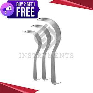 Deaver Retractor Curved Blade Stainless Steel Reusable 23mmx300mm Multi Purpose Tool