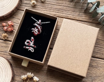 Schlangen Halskette und Ring Set: Heilende Schmuck Geschenkbox