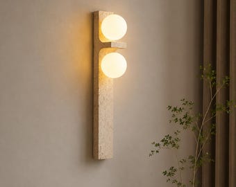 Retro Yellow Stone Wall Lamp, Wabi Sabi Natural Cave Rock Sconce Decor