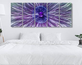 Large Metal Wall Art Sculpture: Abstract Holographic Design