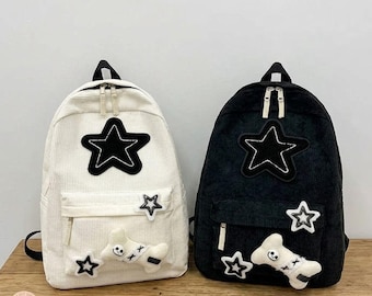 1990年代のヴィンテージ、紫の刺繍入りジャンスポーツバックパック