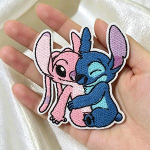 Kawaii Pink Big Ear Alien Iron On Patch, Embroidered Fabric Applique for Clothes, Backpack Decorative Patch, Cute Craft Supply Patch.