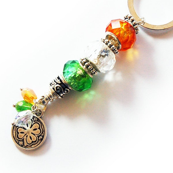 Glass Bead Keychain Etsy