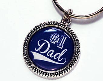 Dad Key Ring, Gift for Dad, Fathers Day Gift, keychain, key ring, stocking stuffer, gift under 10, keyring, Blue, Fathers day, Dad (7732)