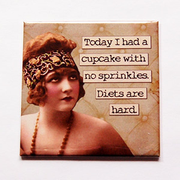 Funny Diet Magnet, Dieting, Diets, Kitchen Magnet, Retro Design, magnet, Fridge magnet, Funny Magnet, Diet Magnet, Diets are hard (5969)