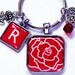 Rose Keychain, Red Rose, Keychain for Women, Cute Keychain, Monogram ...