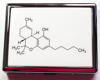 THC Molecule Cigarette case, Metal Wallet, Case for Cigarettes (4917C)